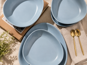 Blue Triangle Dinner Set