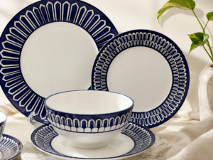 White and Blue Dinner Set