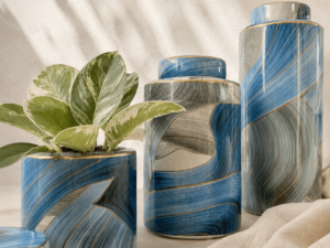 Blue Wavy Vase