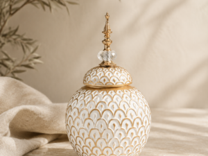 Cream and Gold Persian Vase