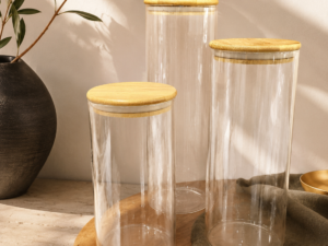 Bamboo Top Cylindrical Canister