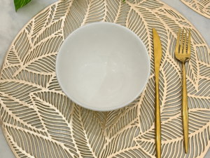 Gold Leaf Design Round Placemat
